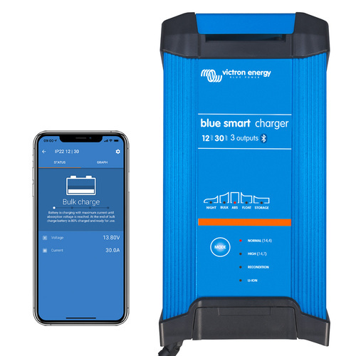 Victron Blue Smart Bluetooth IP22 Battery Charger 12/30 - 3 Output