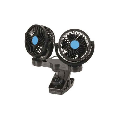 Dual 100mm 12V Fans with Clamp Mount