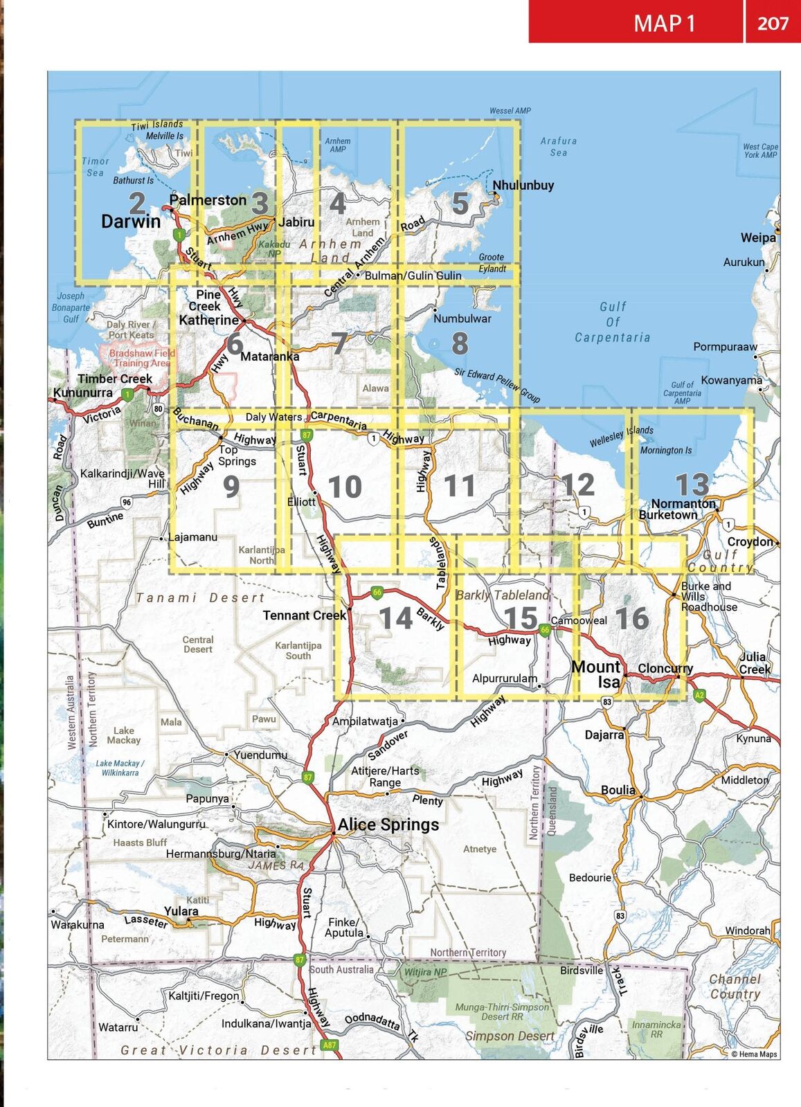 Top End and Gulf Atlas & Guide map index pages