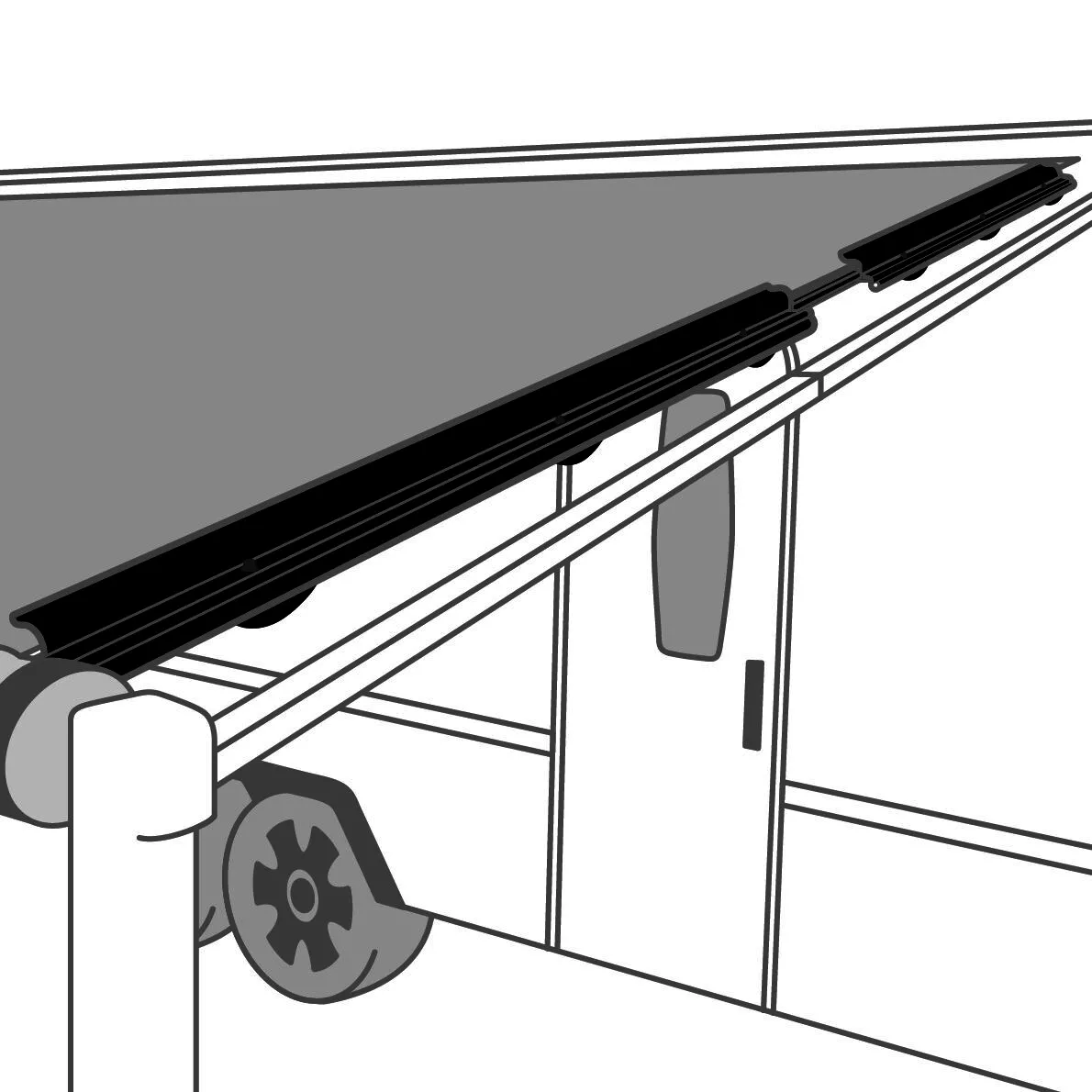 Supex Awning Secura Bar | Medium | Black | 220cm to 230cm