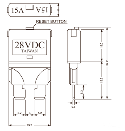 12V-24V DC Circuit Breaker Blade Fuse