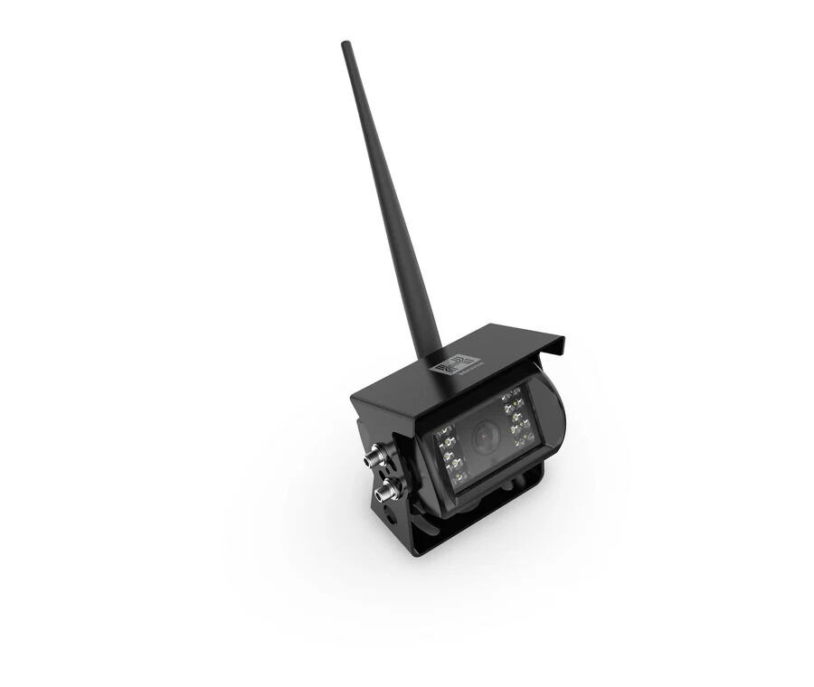 Side view of the Hema wireless rear camera showing the antenna and IR LEDs