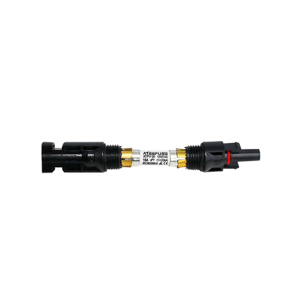 Solar fuse connector showing the replaceable fuse