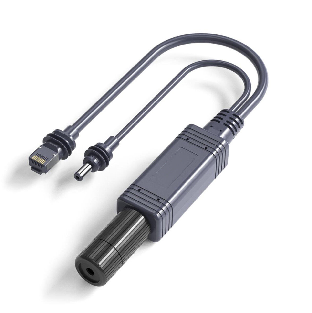 Starlink Mini PoE splitter cable with RJ45 and barrel plugs