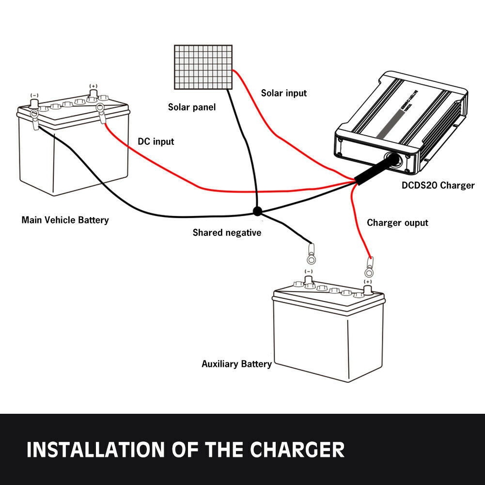 20A DC to DC Battery Charger MPPT 12V Dual Battery System Kit Solar Compatible 2 eBay