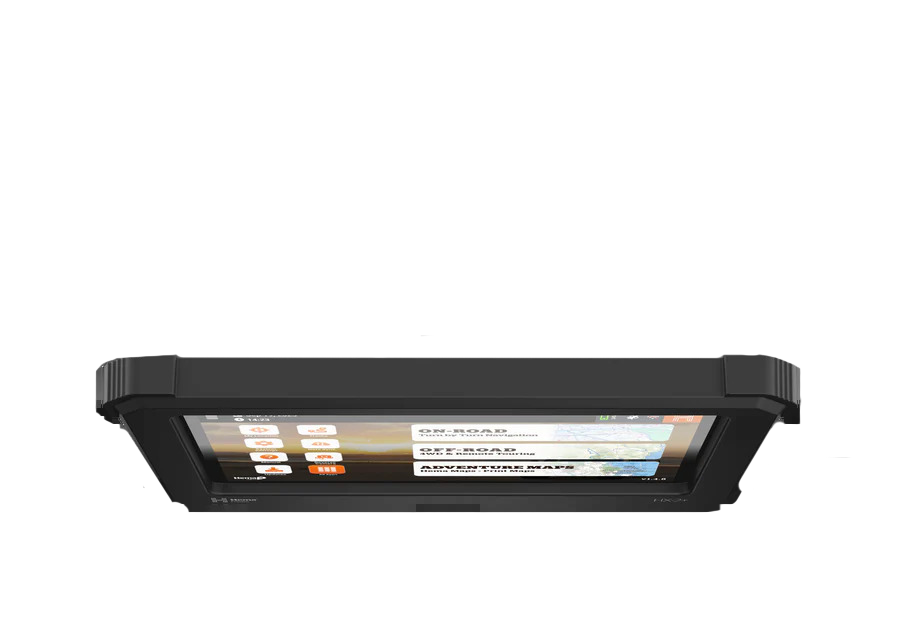 Edge view of the HX-2+ in the ruggedised case showing the raised protective lip