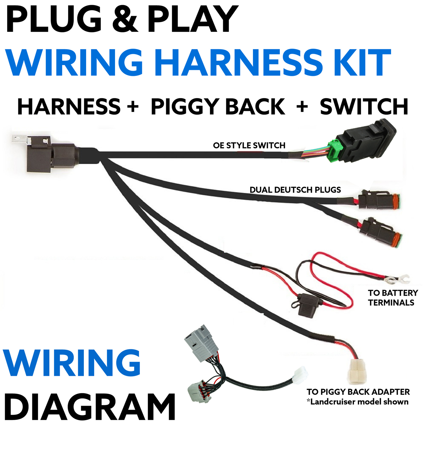 Volkswagen Amarok Plug & Play LED Driving Lights Wiring Harness Kit