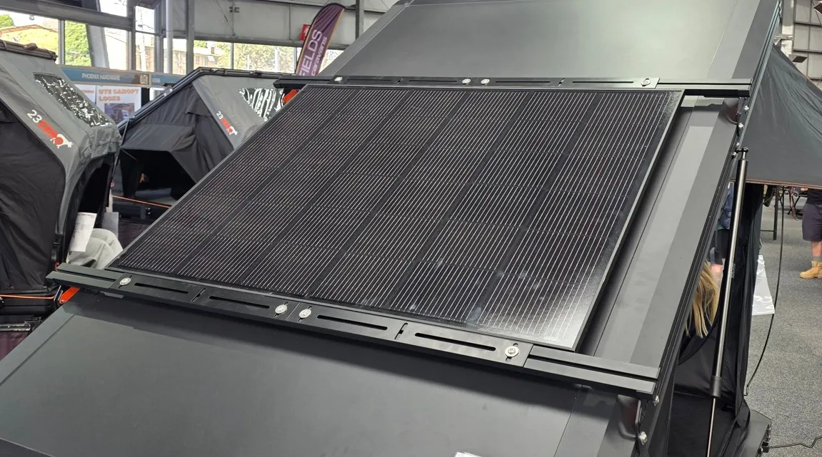 12 Volt Direct 200W Low Profile Monocrystalline Solar Panel for Roof Top Tents Black 1145 x 870 x 17mm