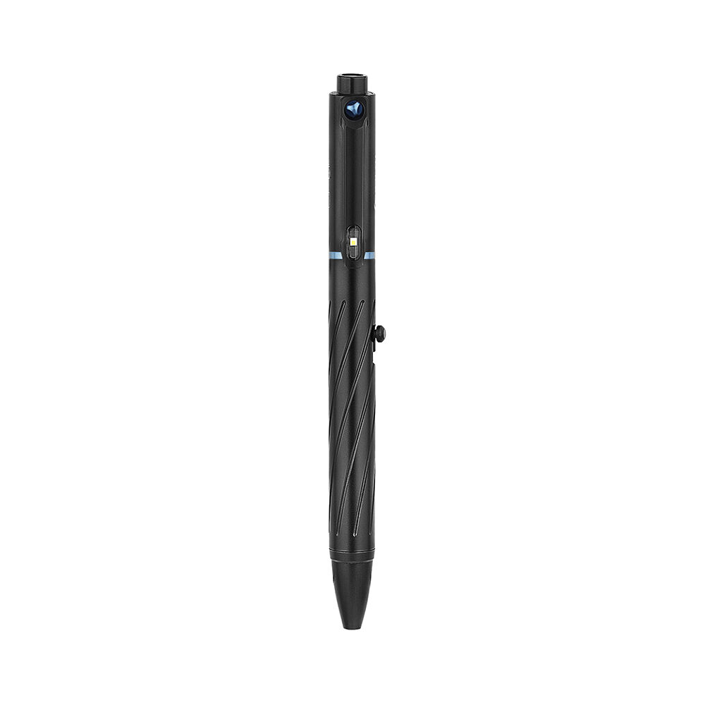 Olight Open Pro in black showing the LED light in the clip