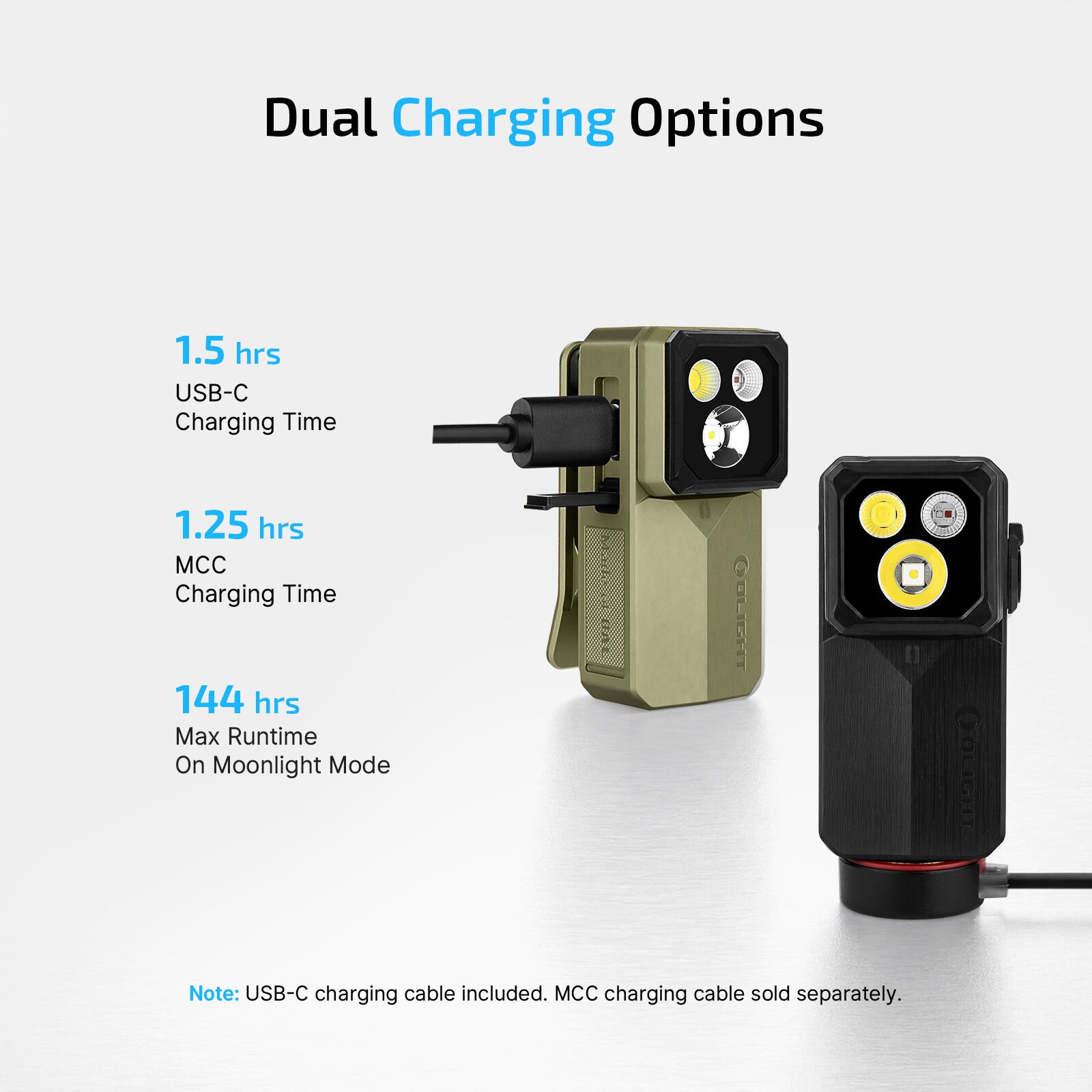 Olight Green and Black Oclip 2 Ultra Clip Light featuring Dual USB-C and MCC Magnetic Charging Options for EDC Use