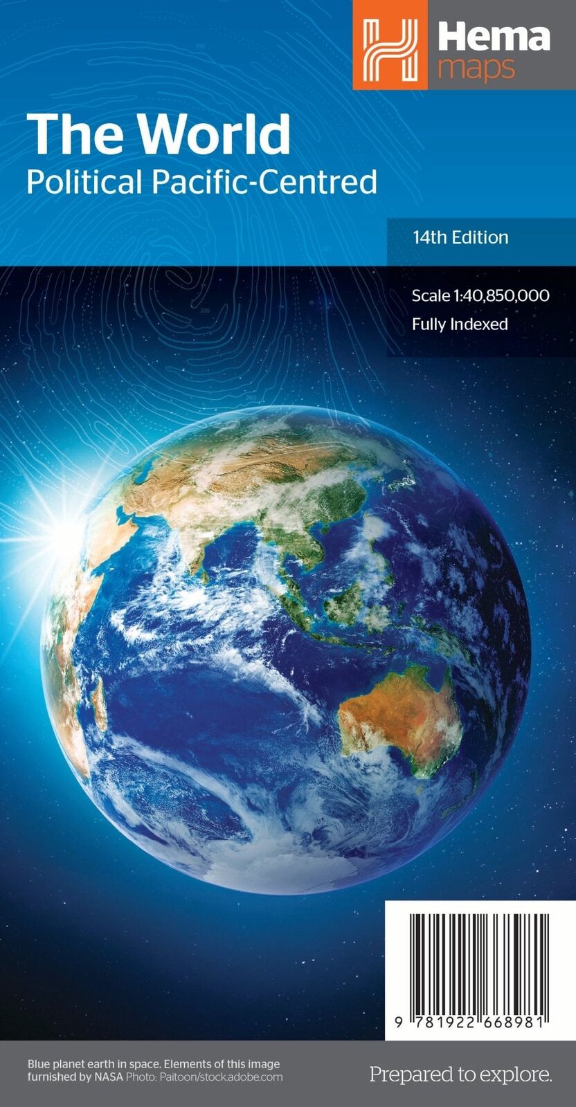 Hema World Political Pacific-Centred Map (14th Edition)