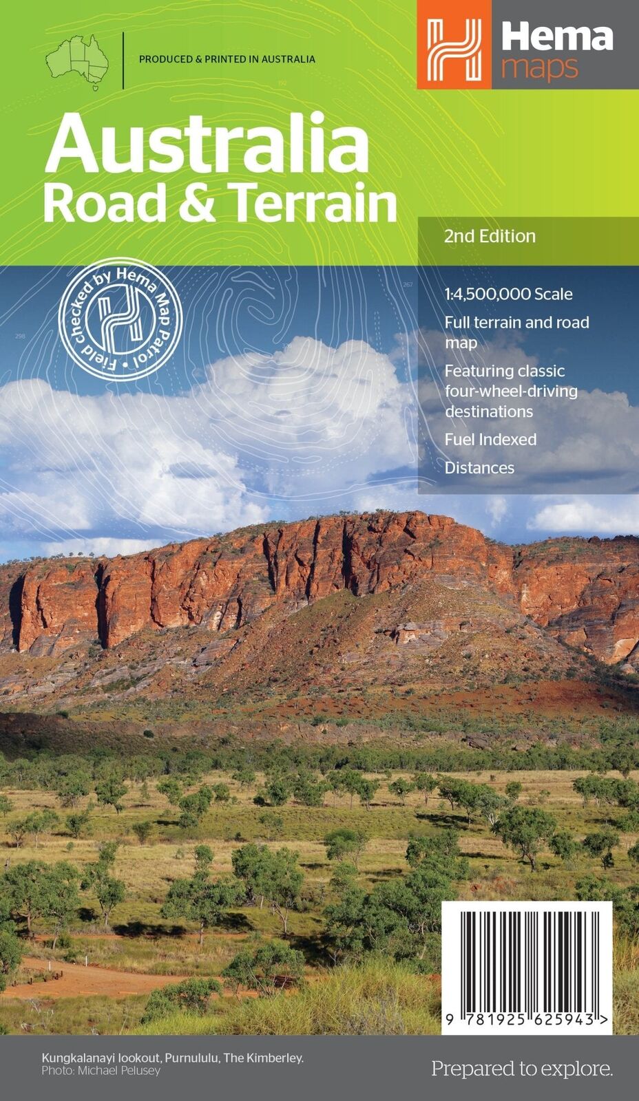 Hema Australia Road & Terrain Map - 2nd Edition (1000 x 875 mm)