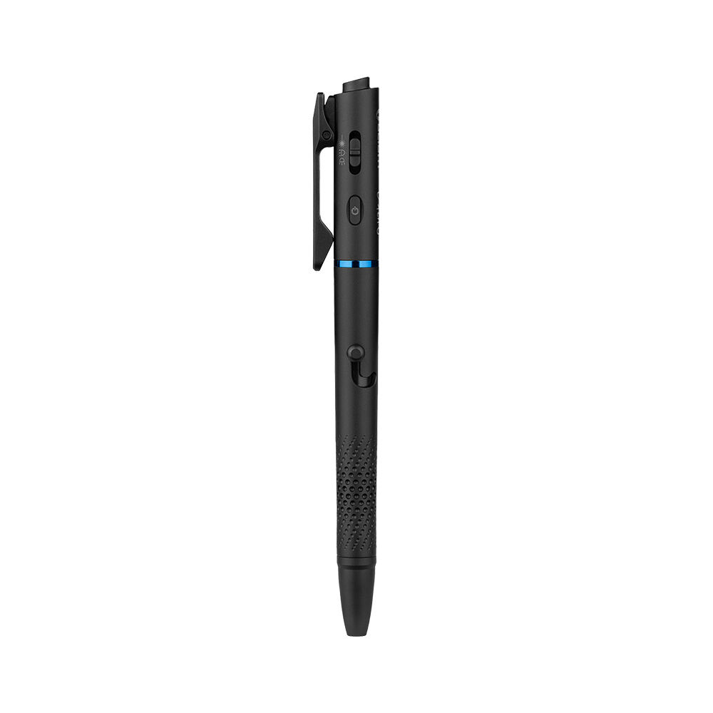 Olight Black Open 3 Penlight Vertical View with Pocket Clip and Textured Grip for EDC and Writing