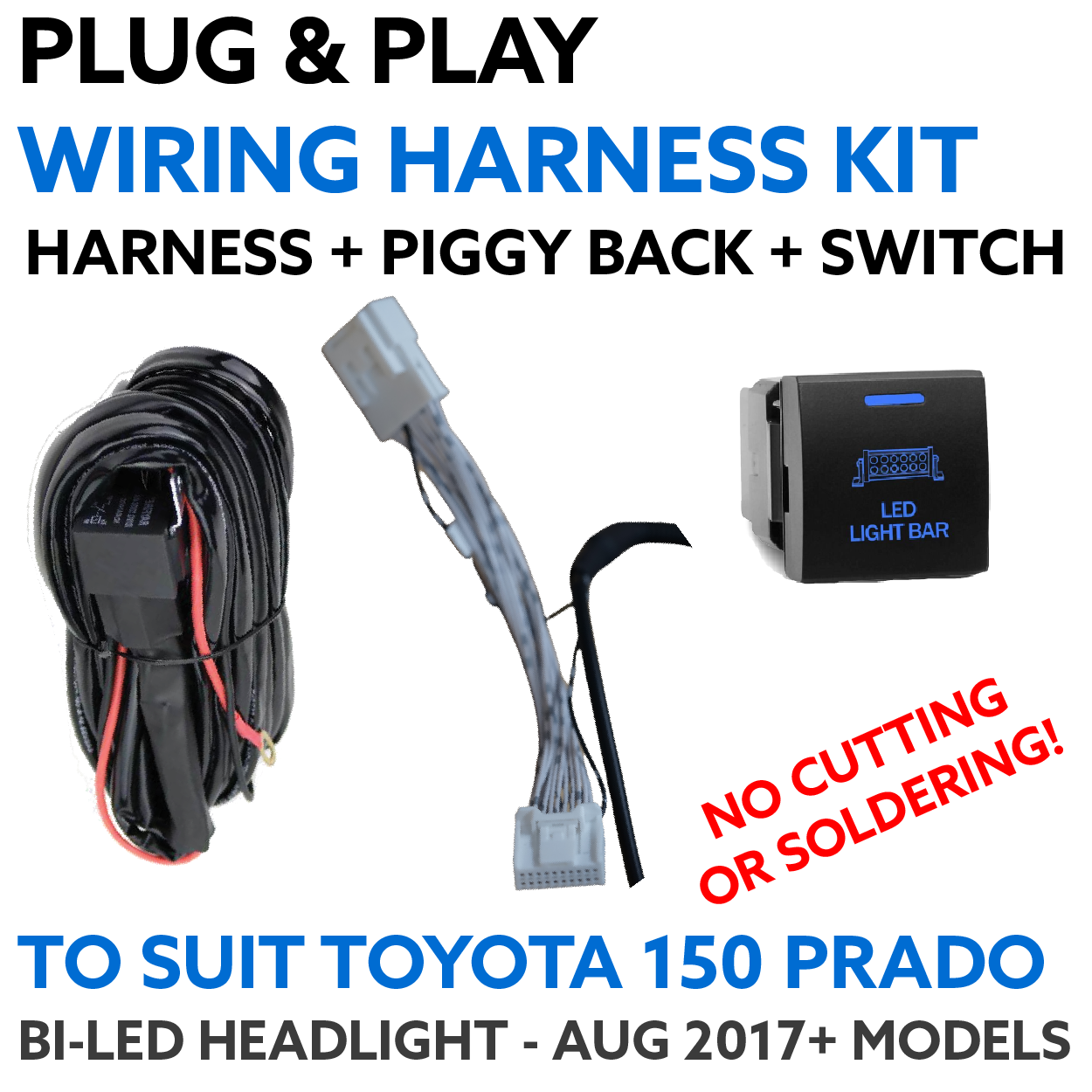 PERCEPTION LIGHTING TOYOTA PRADO 150 SERIES (MY18+) PLUG & PLAY WIRING HARNESS