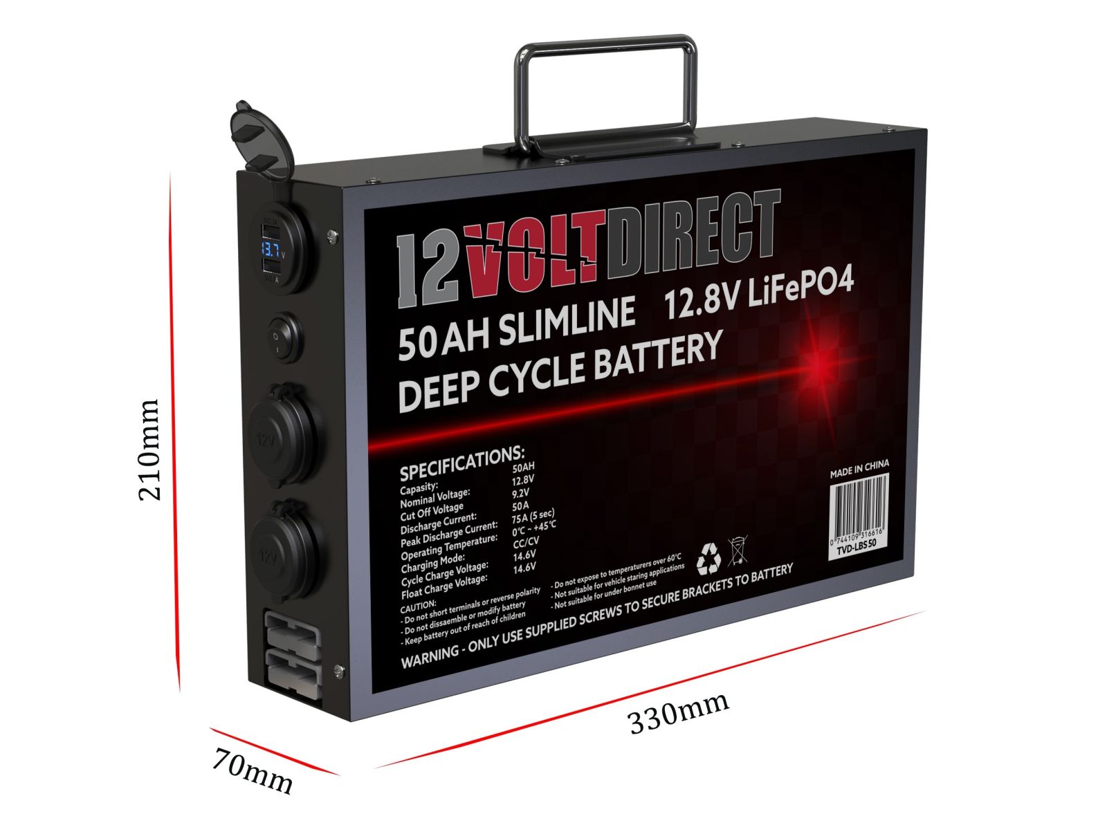 ECTIVE LC 50L BT 12V LiFePO4 Lithium Batteries Décharge Lente 50 Ah
