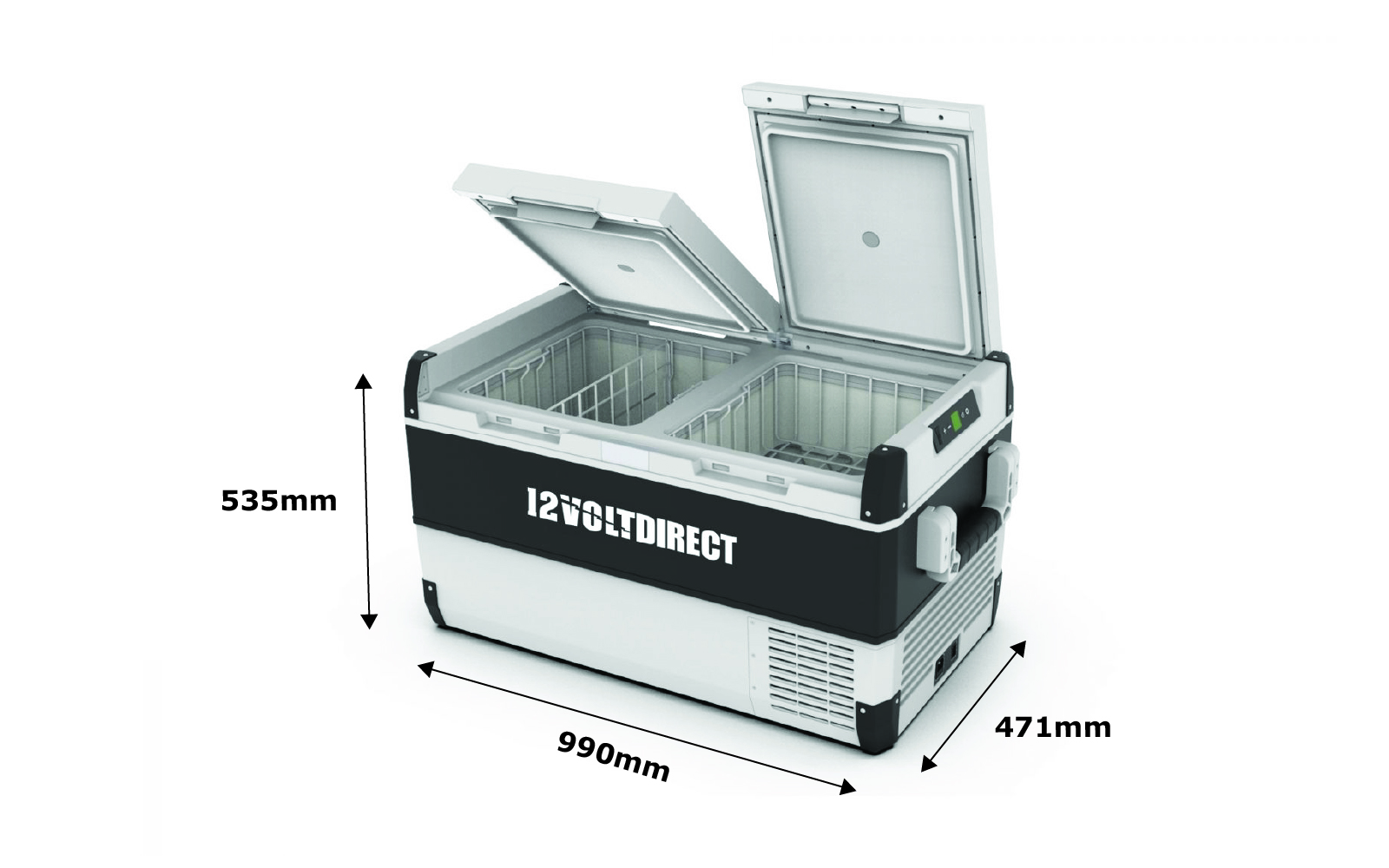 TVX95 12 Volt Direct 95L Portable Dual Zone Fridge Freezer