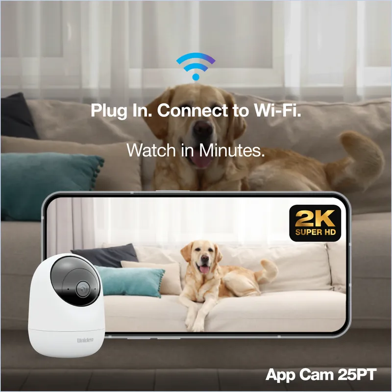 Uniden APPCAMX25PT App Cam X25PT 2K Indoor Pan & Tilt Motion Tracking Camera