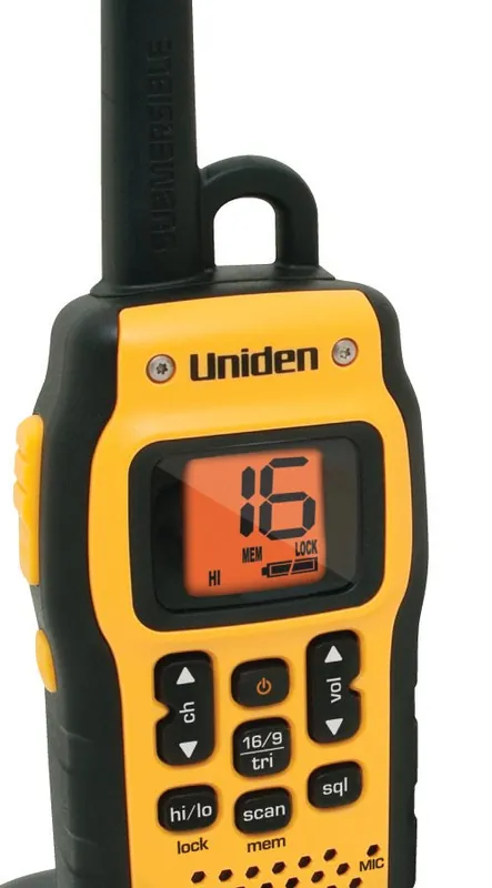 Uniden MHS050 Floating Waterproof VHF Marine Handheld Radio | 2.5W | Triple Watch