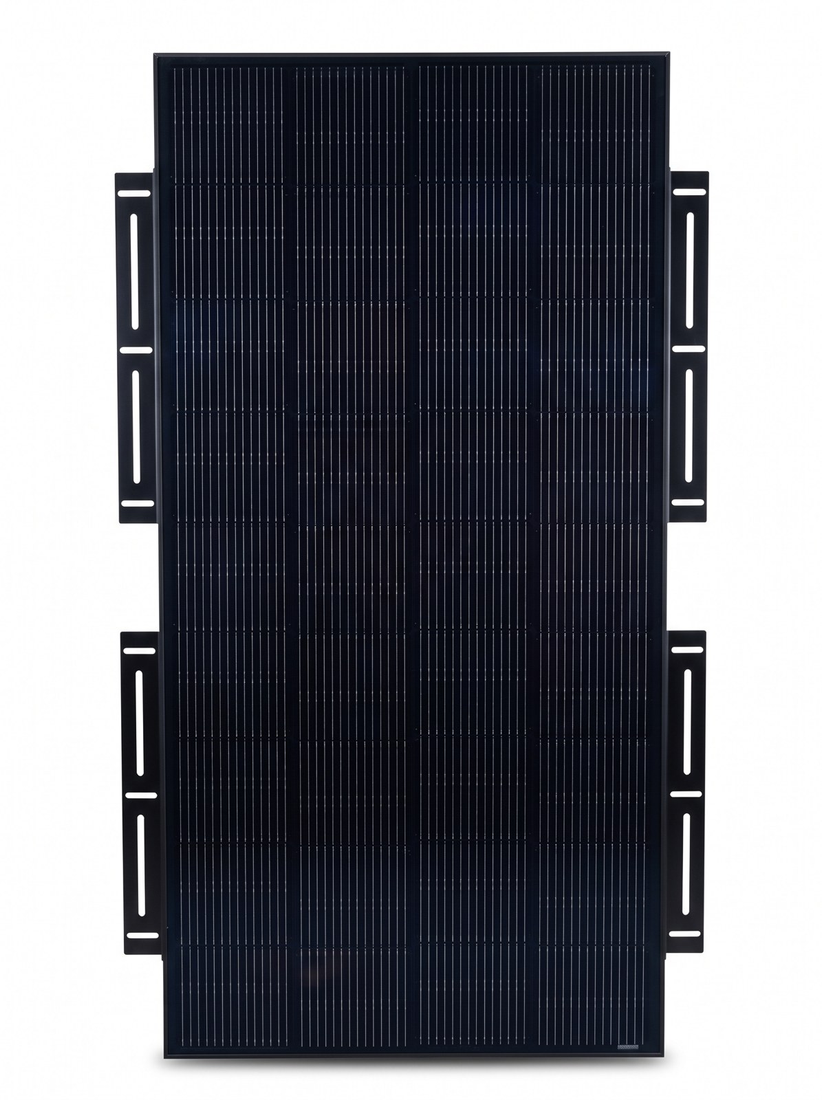 12 Volt Direct Low Profile Solar Panel Mounting Brackets Black Aluminium 500mm Pair with Pop Rivets