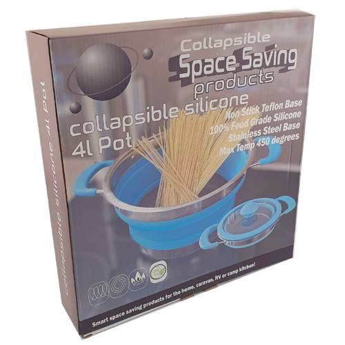 Collapsible 4L silicone pot Non-stick Large