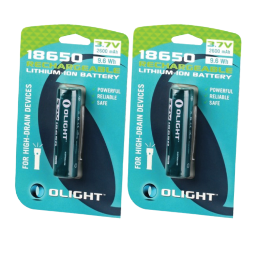 Olight 2600mAh Twin Pack 18650 protected Li-ion rechargeable battery
