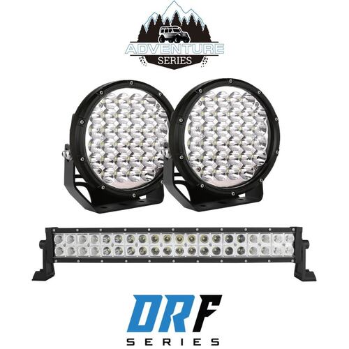 7" Adventure Combo Pack - 7" LED Driving Lights (Pair) + 22" LED Lightbar