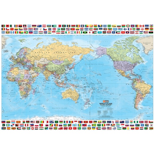Hema World & Flags Wall Map - Supermap