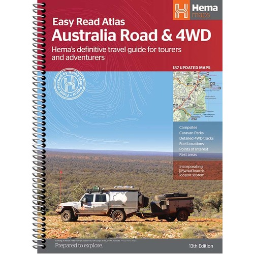 HEMA Australia Road & 4WD Easy Read Atlas - 292 x 397mm (13th Edition)