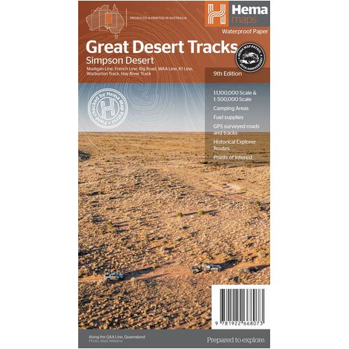 HEMA Great Desert Tracks Simpson Desert Map
