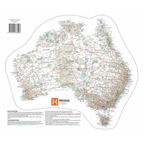 Hema Map of Australia Decal - Large (800 x 666 mm)