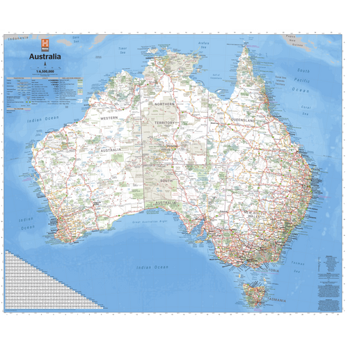 Hema Australia Wall Map - Handy 745 x 620 mm