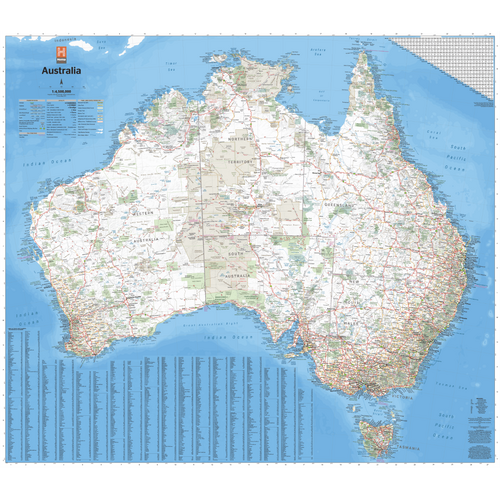 Hema Australia Wall Map - Supermap 1350 x 1180 mm