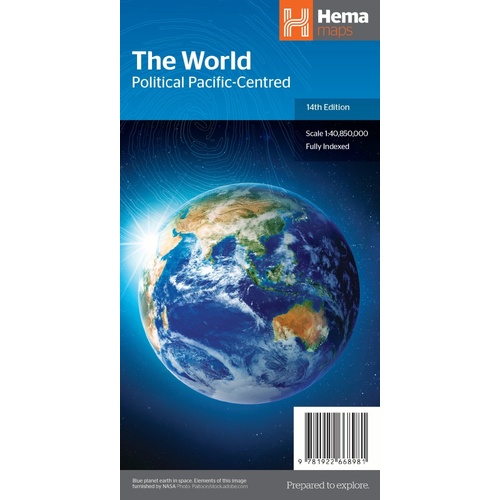 Hema World Political Pacific Centred Map (14th Edition)