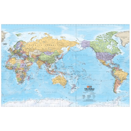 Hema World Political Pacific Centred Wall Map - Supermap