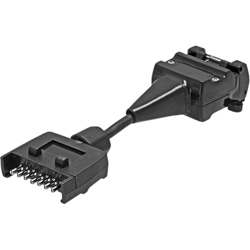 Caravan / Trailer Light Wiring Adapter 7 Pin Flat Plug  to 12 Pin Flat Socket