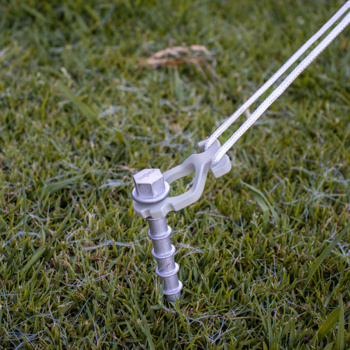 Supex Large Alloy Screw-In Pegs | 30cm | 4 Pack With Guy Rope Clips