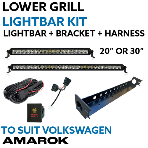 Volkswagen Amarok Lower Grill Lightbar Kit w/ Lightbar + Harness + Bracket