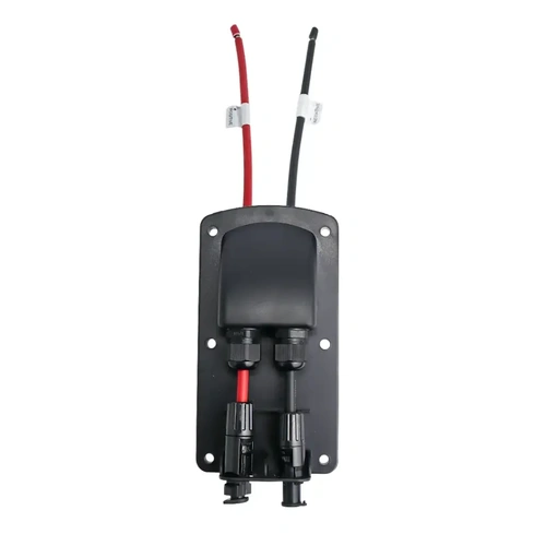 Pre-Wired Dual Entry Junction Box Black With Solar Connectors
