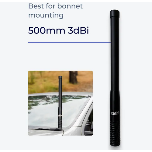 Zetifi Smart Antenna (Core) 3dBi UHF CB 580mm Matte Black + ICOM IC-455Z Pack