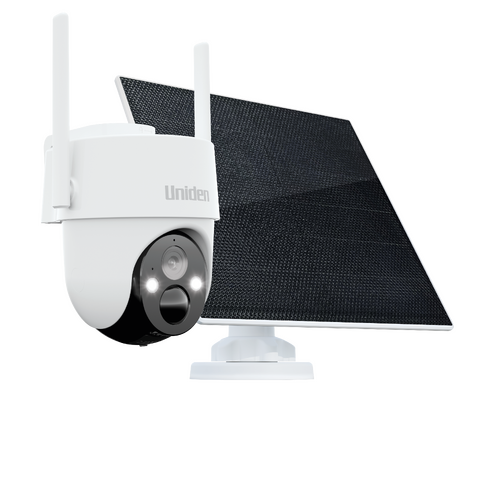 Uniden APPCAMSOLOX2K4GPTKIT 4G Cellular 2K Super HD Outdoor Pan & Tilt Camera Kit Including Solar Panel