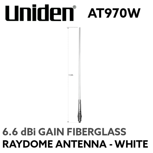 AT970W - Fibreglass Antenna - WHITE 6.6 dB 1200mm