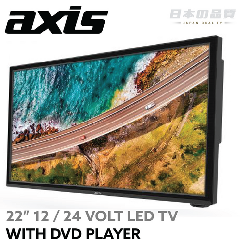 AXIS 22" 55cm 12 / 24 Volt HD TV for Caravans W/ DVD, PVR & Bluetooth