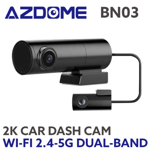 Azdome 2K Wifi Small Front and Rear Dash Cam - BN03