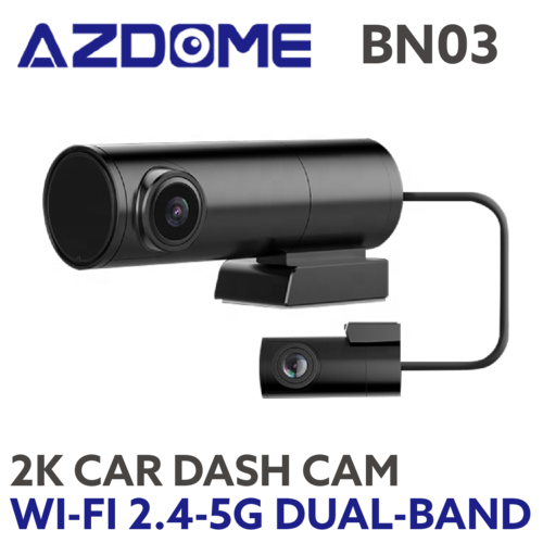 Azdome 2K Wifi Small Front and Rear Dash Cam - BN03