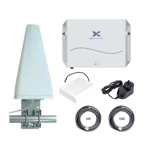 CEL-FI GO G51 Stationary 4G/5G Tri-Carrier Switchable Signal Booster Wideband LPDA Building Pack - Blackhawk Antennas