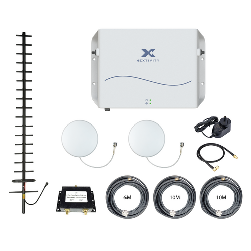 CEL-FI GO G51 Stationary 4G/5G Tri-Carrier Switchable Signal Booster Multi Level Yagi Building Pack