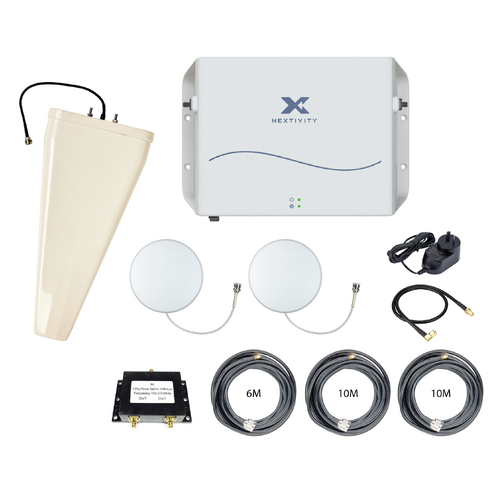 CEL-FI GO G51 Stationary 4G/5G Tri-Carrier Switchable Signal Booster Multi Level Wideband LPDA Building Pack