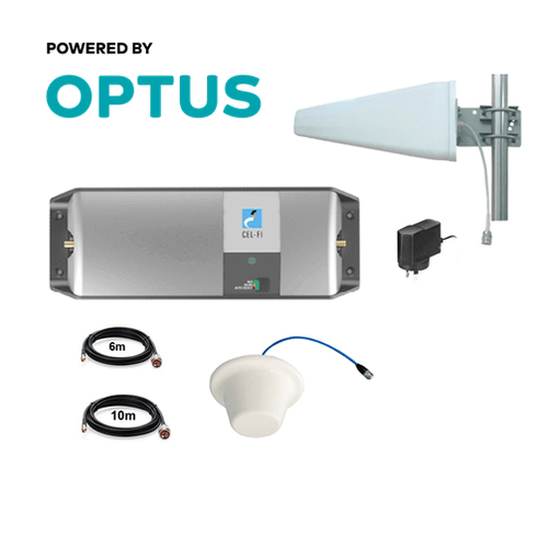 Cel-Fi Go Optus 3G/4G Mobile Signal Repeater Booster Building Pack w/ Ceiling Dome & Wideband LPDA