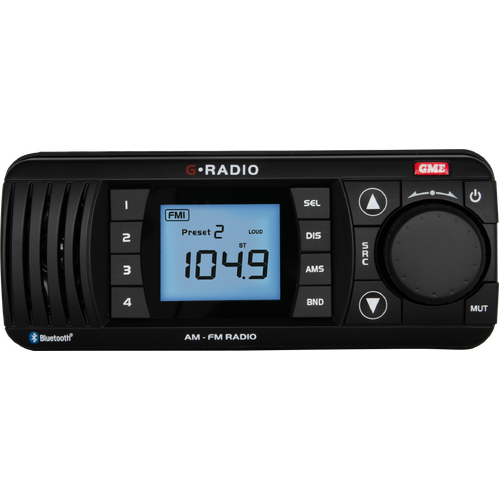 GME GR300BTB Bluetooth AM/FM Marine Stereo - Black