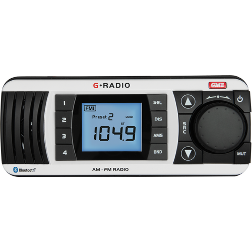 GME GR300BTW Bluetooth AM/FM Marine Stereo - White